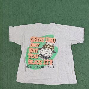 VINTAGE 1980 Sun Sportswear Funny Dad Golf Golfing 80's T Shirt Sz XL